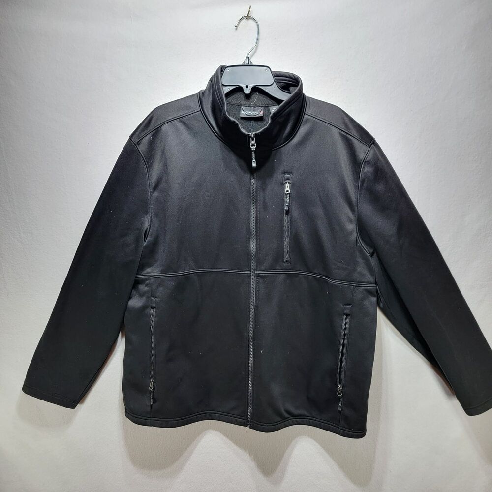 Swiss Tech Jacket Men's XL 46-48 Black Softshell Full Zip Lightweight Coat